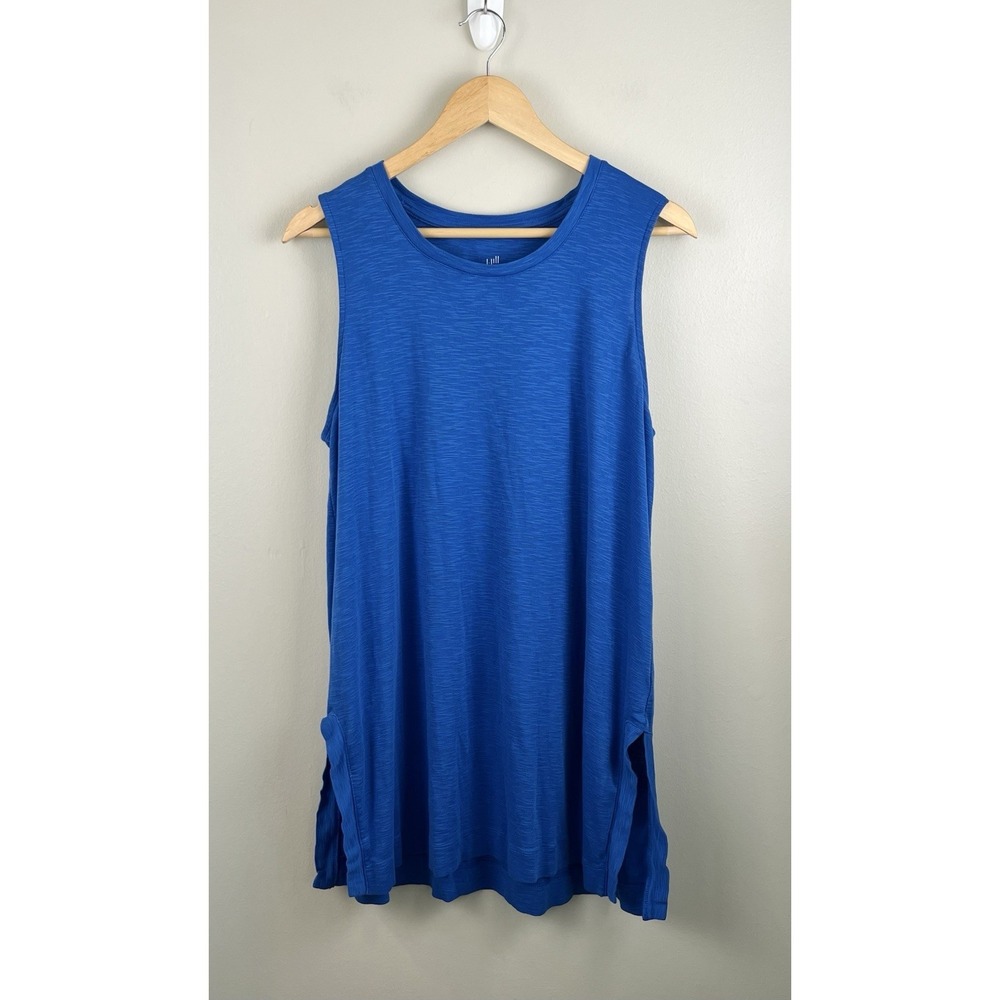 J. Jill Lake Sleeveless Knit Shift Tunic Dress Pima Cotton Coastal Sz Lg Tall